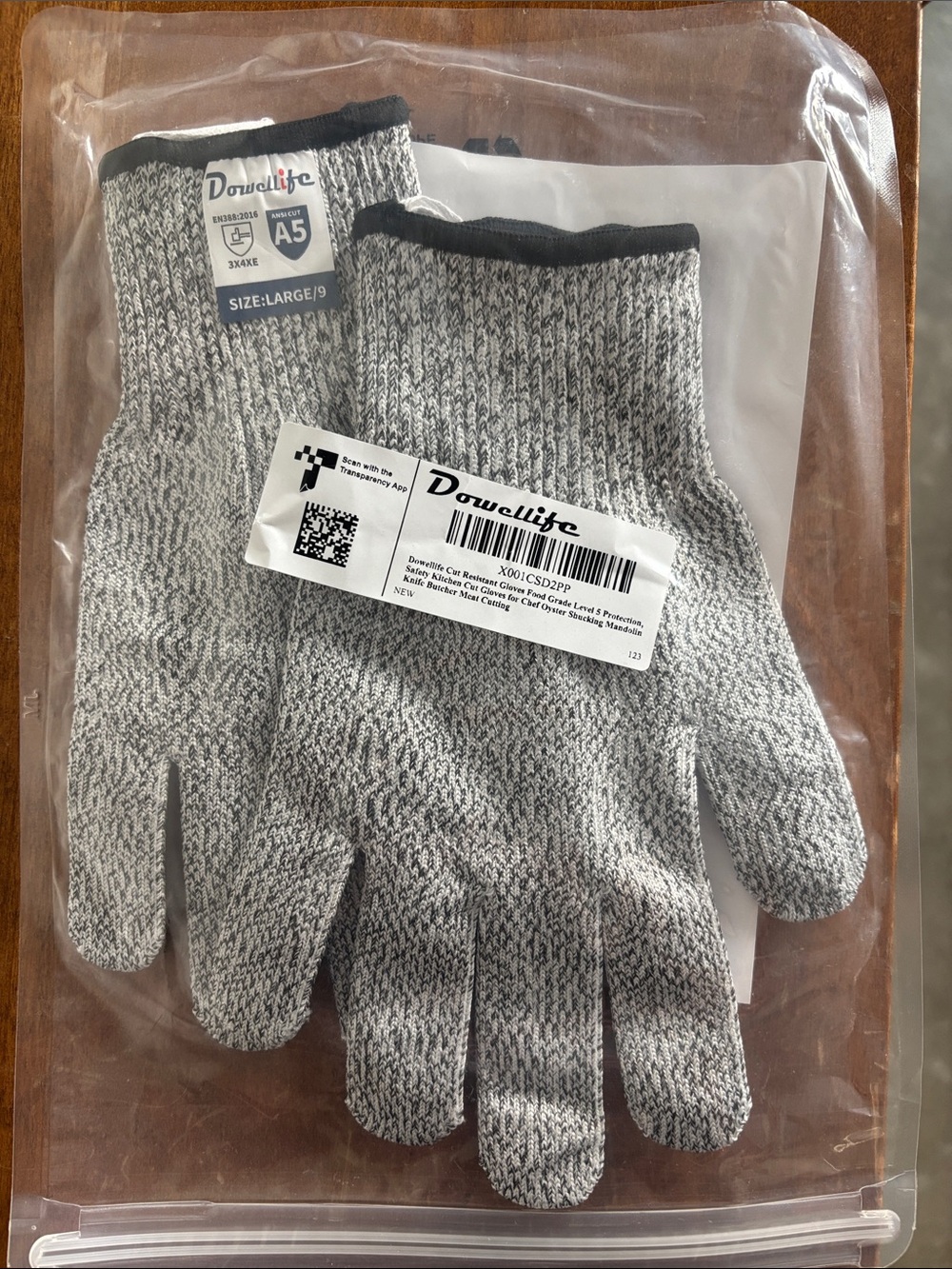 Cut-Resistant Knit Work Gloves - Gray